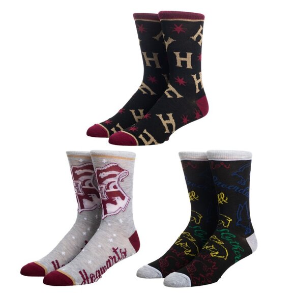 Harry Potter Hogwarts 3 Pack Socks in Train Box - Wizarding World Gifts - Picture 2 of 6